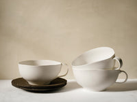 Grass-Fed Bone China Tea Cup and Clay Saucer Set
