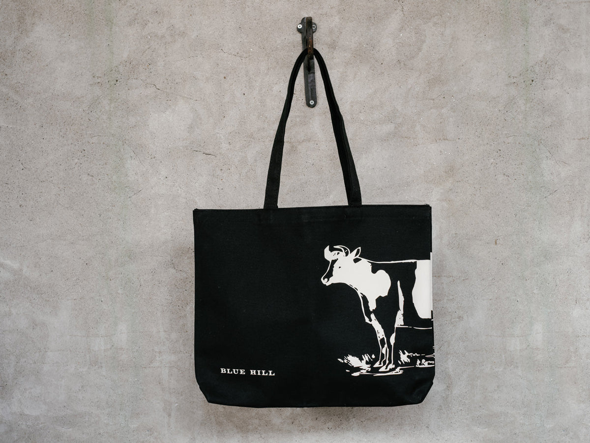 Blue Hill Canvas Cow Totes