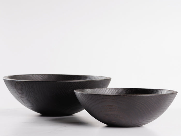 Black Ebonized Wooden Bowl - Small, Large