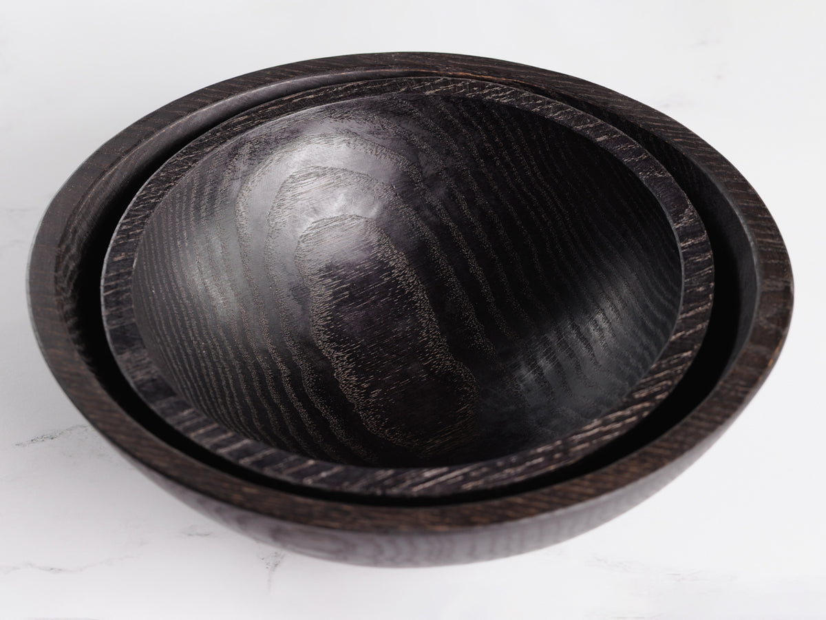 Black Ebonized Wooden Bowl - Small, Large