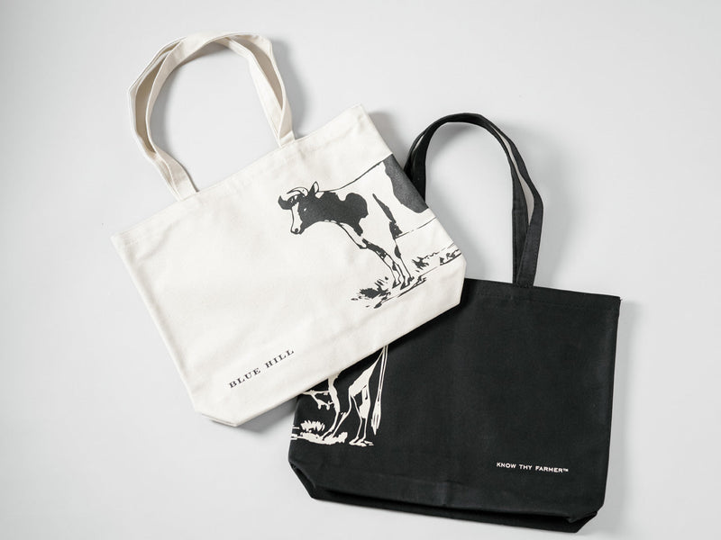 Blue Hill Canvas Cow Totes